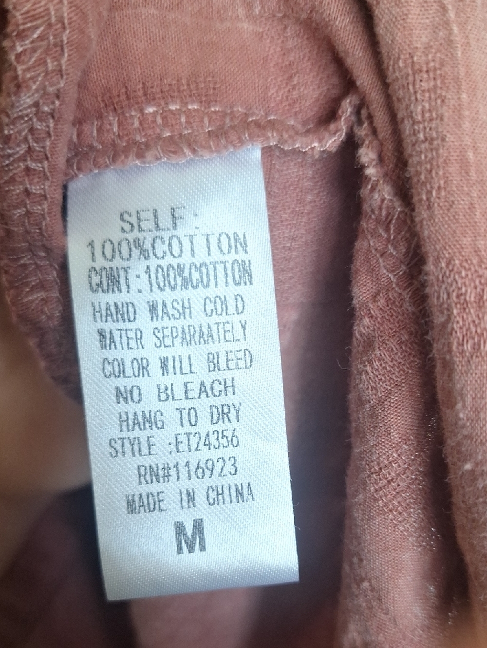 Easel Peplum Antique Rose Hem Style Cotton button-front Shirt Easel Size M - Picture 10 of 13